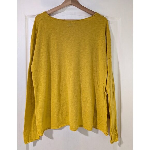 Vince | Women's Slub Knit Relaxed Boat Neck Dolman Sleeve Top in Yellow - Picture 2 of 9